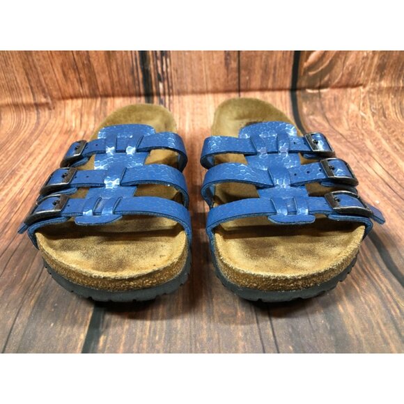 Birkenstock Birkis Xenia Blue 3 Strap Sandals Soft Womens 37 / 6 (5e3) - Picture 8 of 10